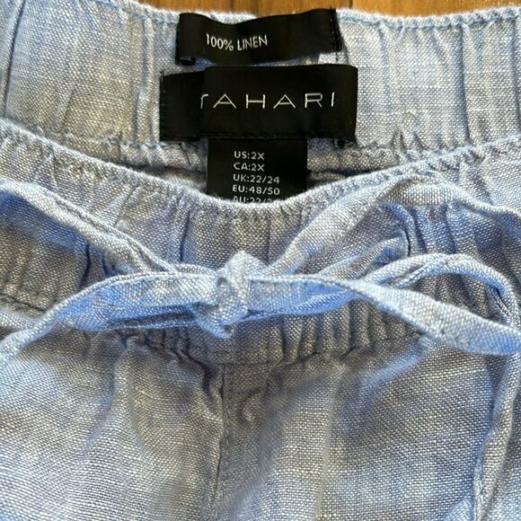 NEW Tahari Linen Light Blue Shorts - Picture 4 of 5